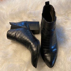 BC Faux Leather Croc Bootie, Size 7